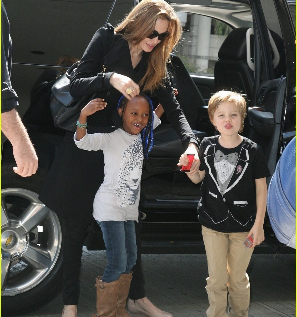 Angelina Jolie and Shiloh and Zaharah