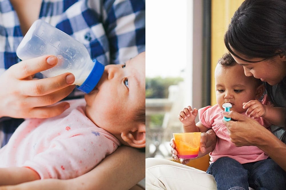 Spoon Feeding Breastmilk to a Newborn 